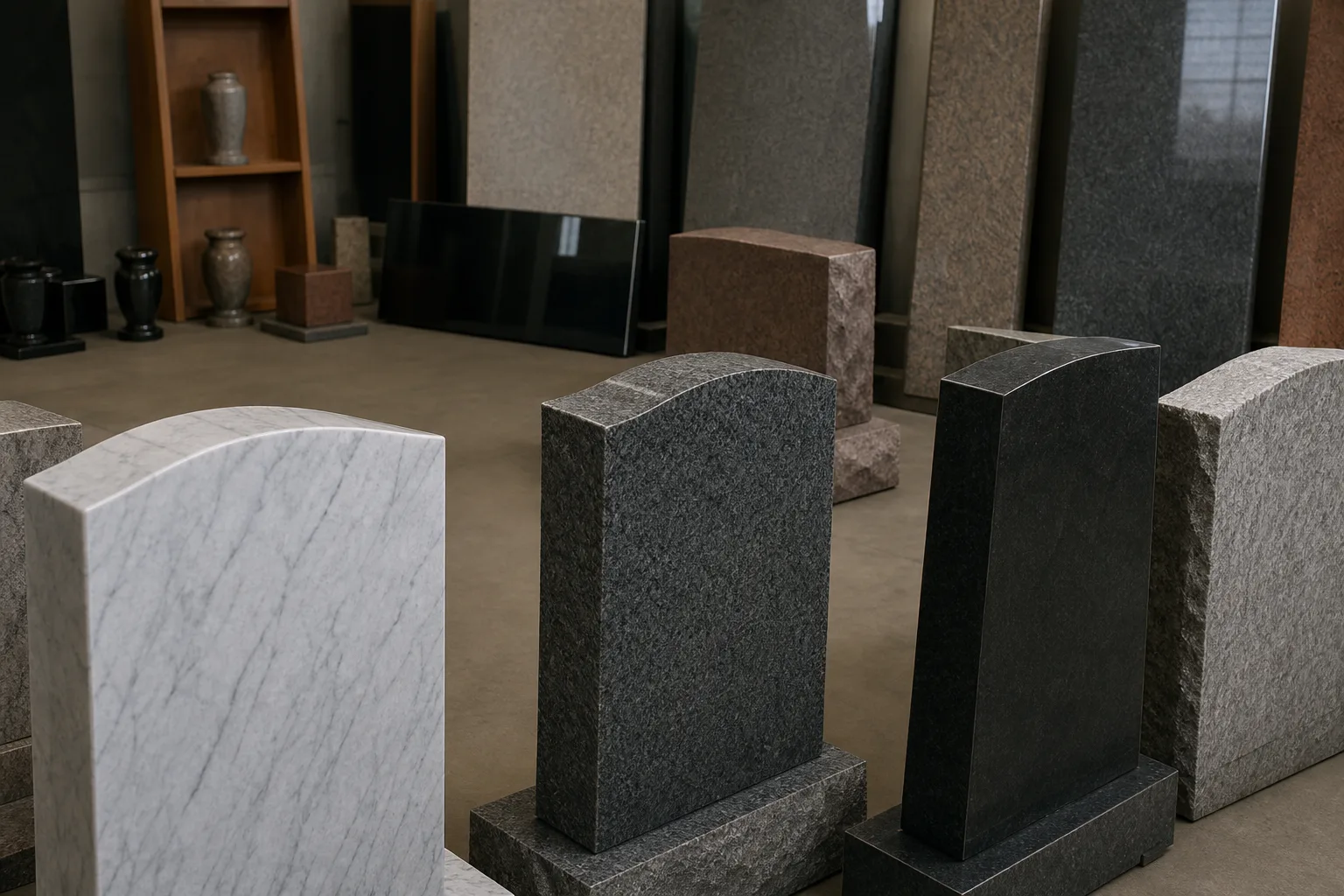 Walk the section before you choose. What granite, bronze and marble do after fifty years